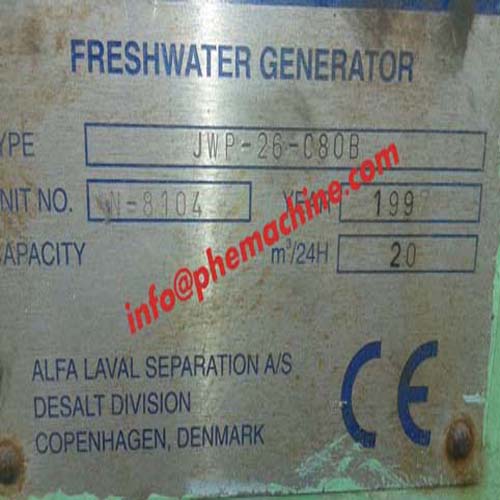 ALFA LAVAL JWP-26-C80 FRESH WATER GENERATOR