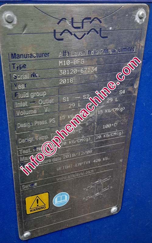 ALFA LAVAL M10-BFG PLATE HEAT EXCHANGER