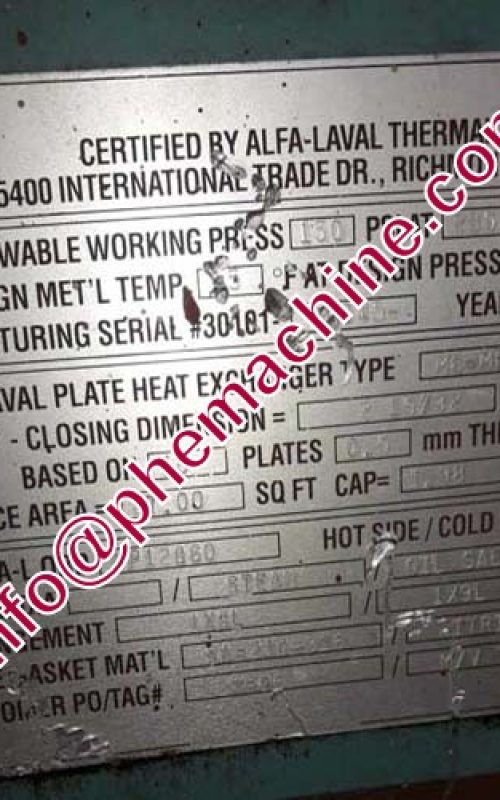 ALFA LAVAL M6-MFG PLATE HEAT EXCHANGER