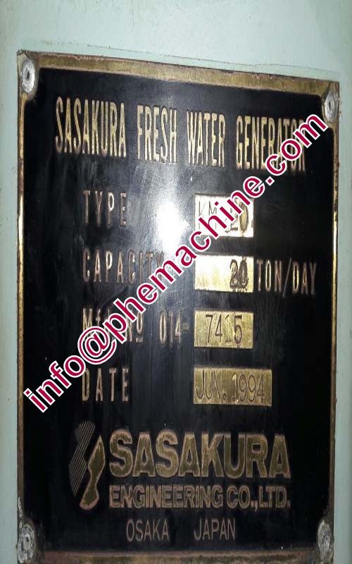 SASAKURA KM20 FRESH WATER GENERATOR